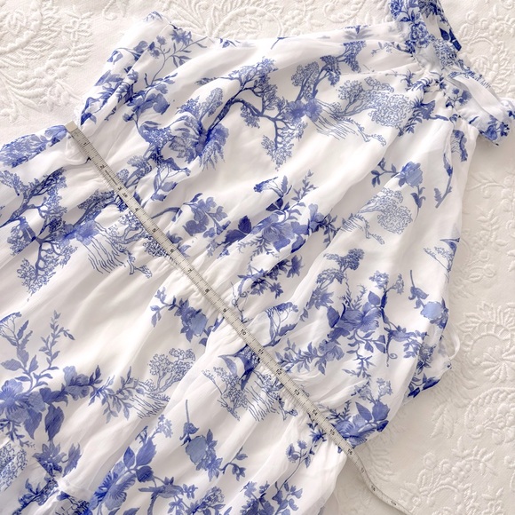 NWOT Lulus Float to You White Floral Print Halter Tiered Midi Dress XLarge - Picture 8 of 8